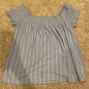 American Eagle Off the Shoulder Striped Shirt (size Small)